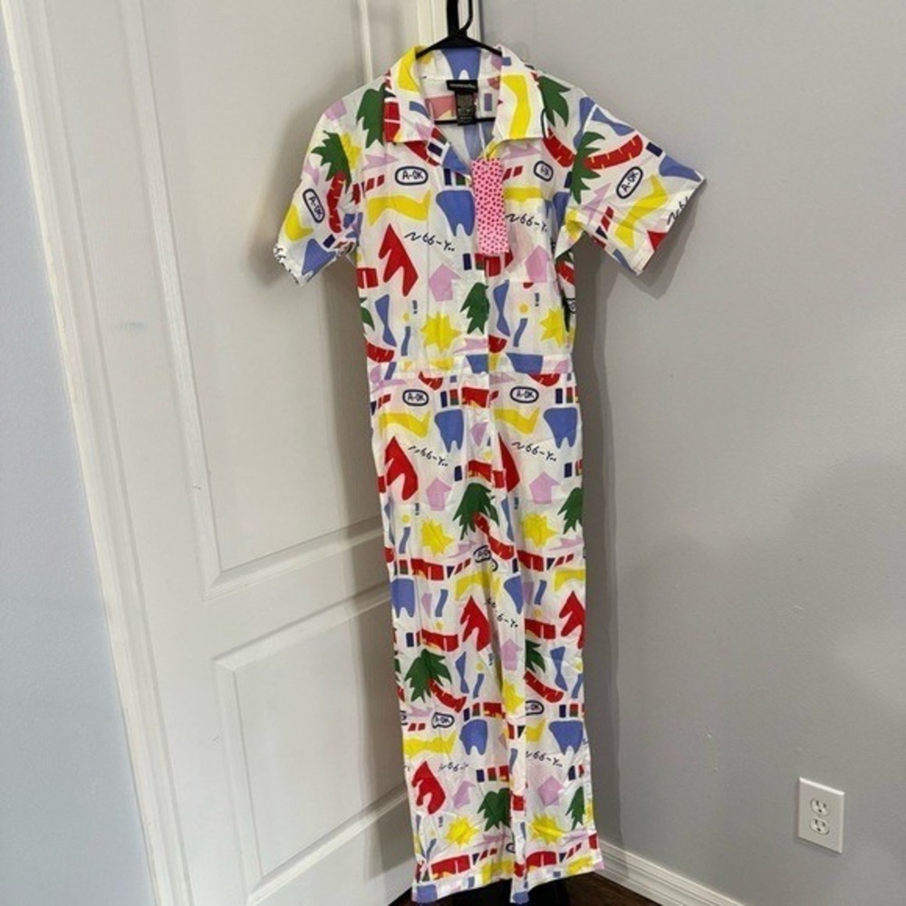 NWT! Nooworks ⚡️Art To Wear Print Jumpsuit Size XL Lisa Congdon ULTRA RARE